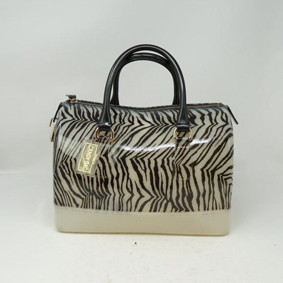 Furla Handbags - Zebra Print Furla Candy Bag Top Handles